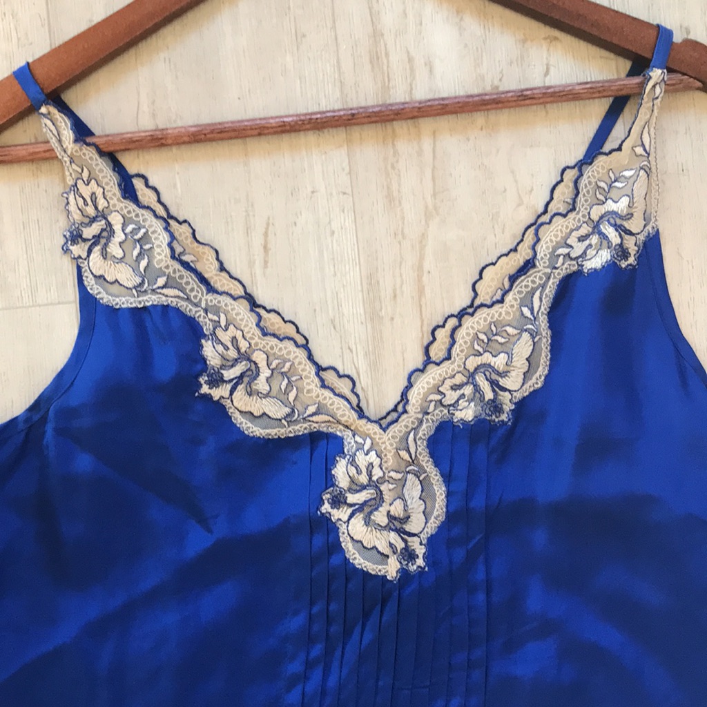 express blue slip dress Midi Slip Dress
